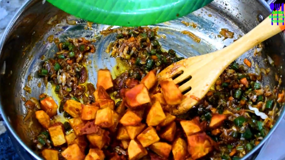 Add fried potato for fried rice recipes