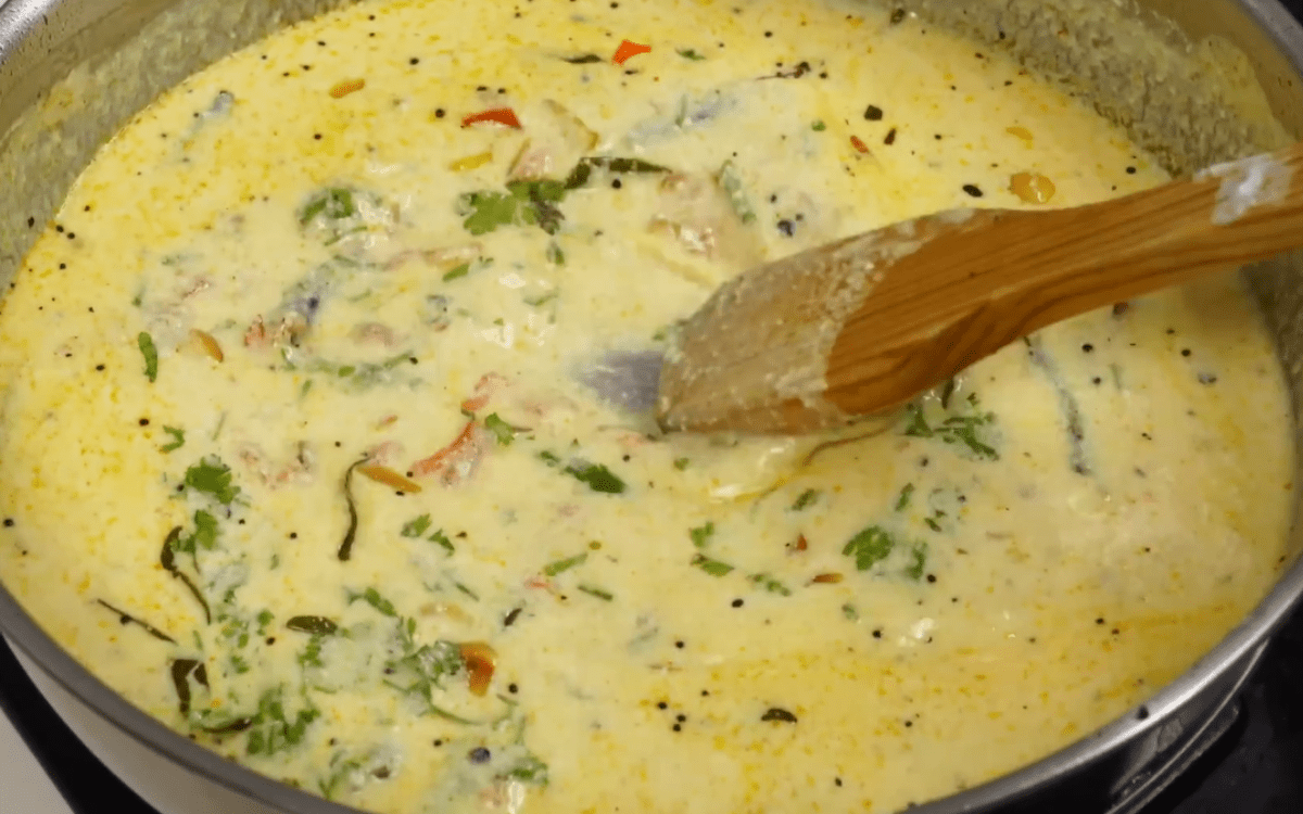 Garnish and serve the mor kulambu in tamil