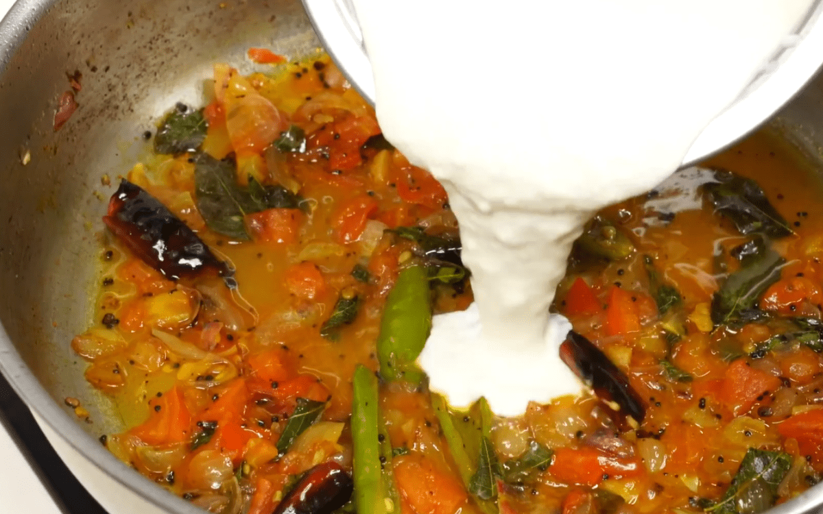 Add curd in thayir kuzhambu