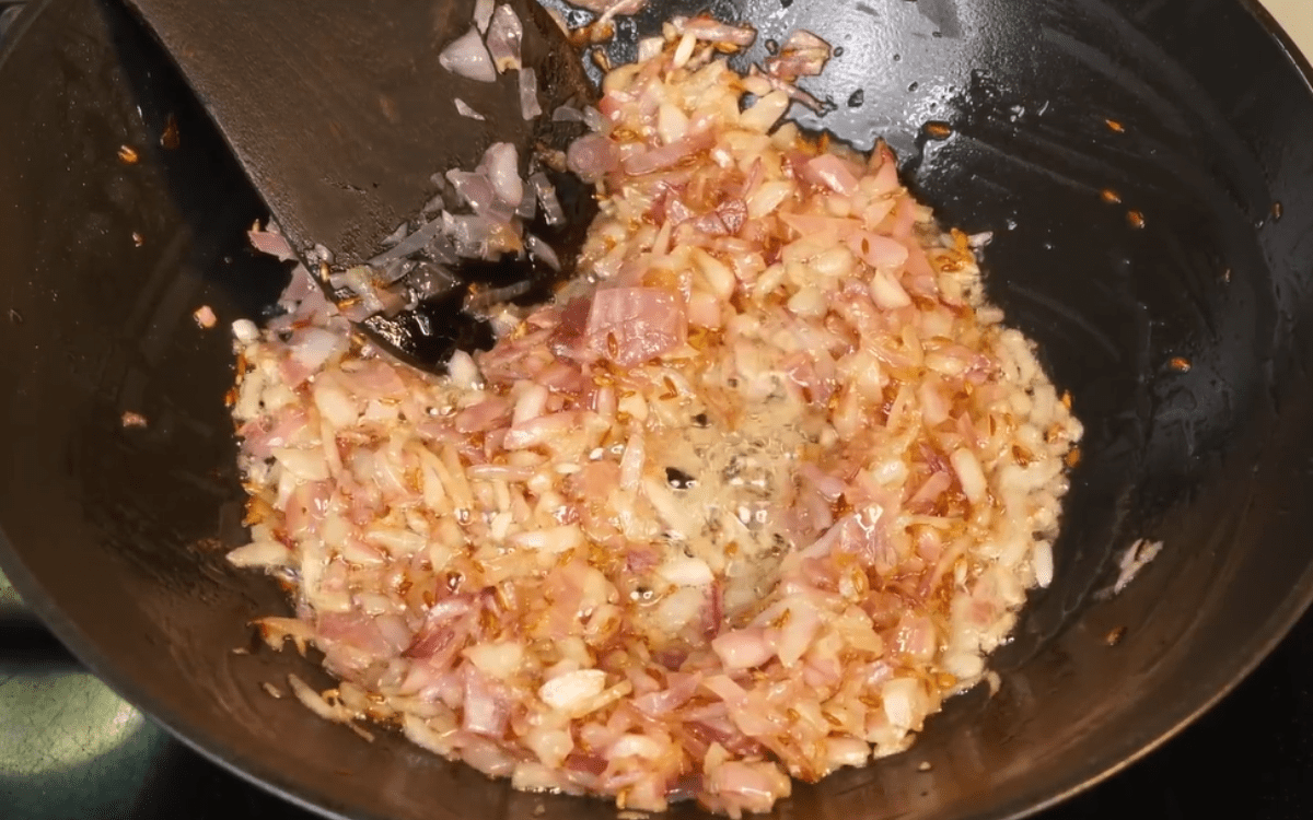 Saute onion for base in onion gravy