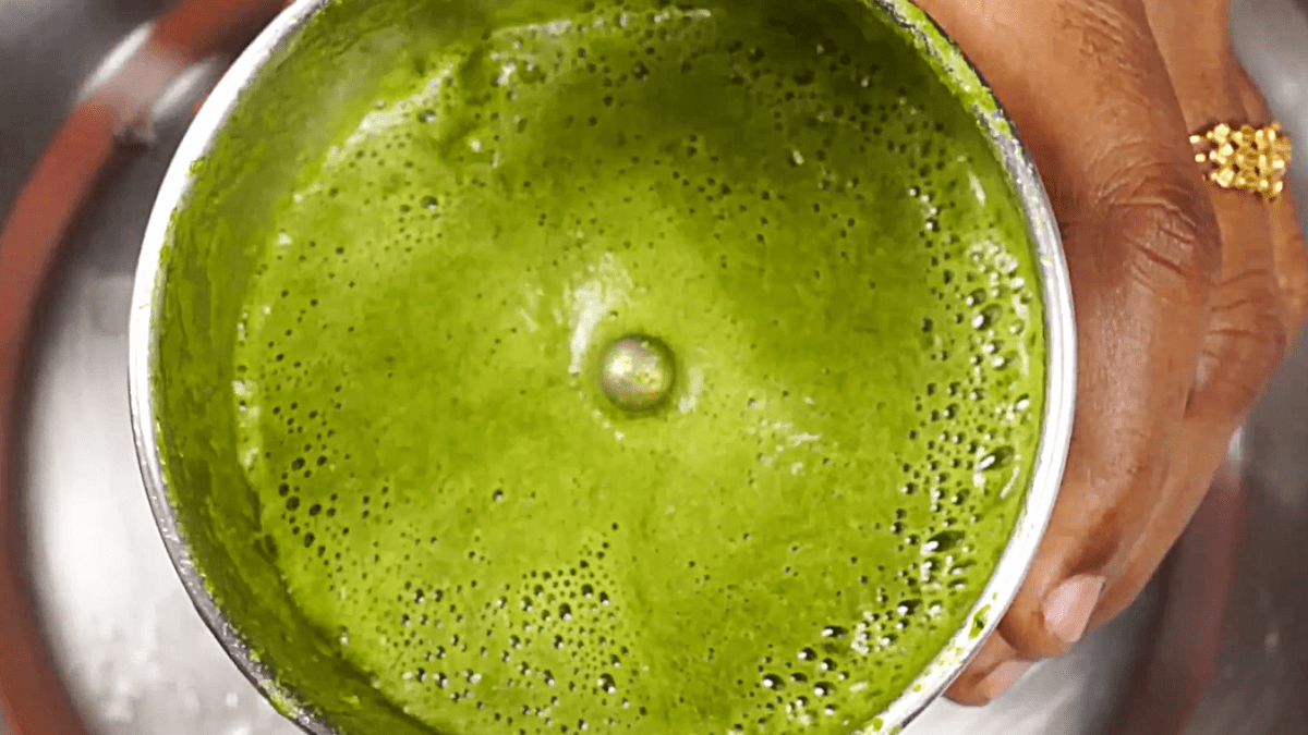 pongal 3 Coriander juice in pongal