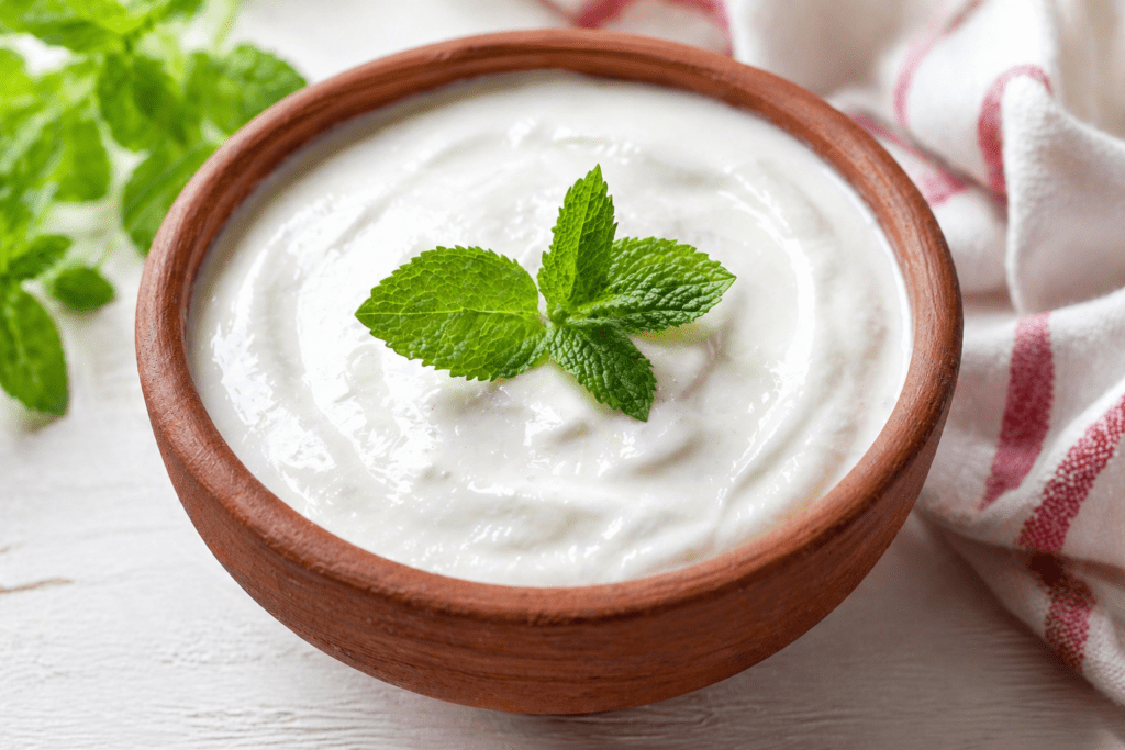 Homemade yogurt cooling probiotic food for summer heat