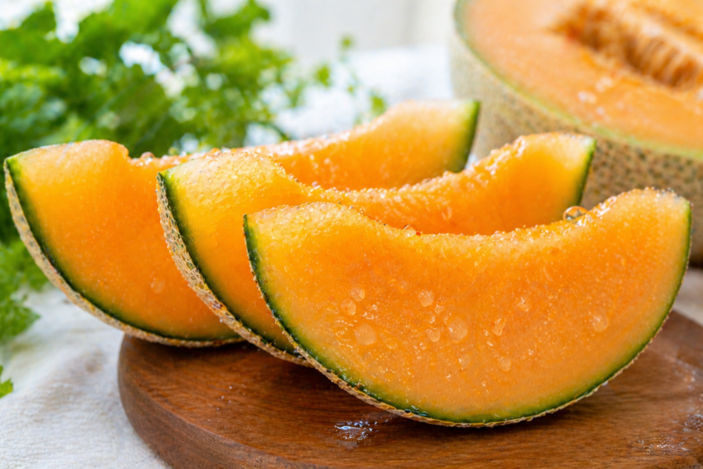Fresh muskmelon slices best cooling fruit for hot weather