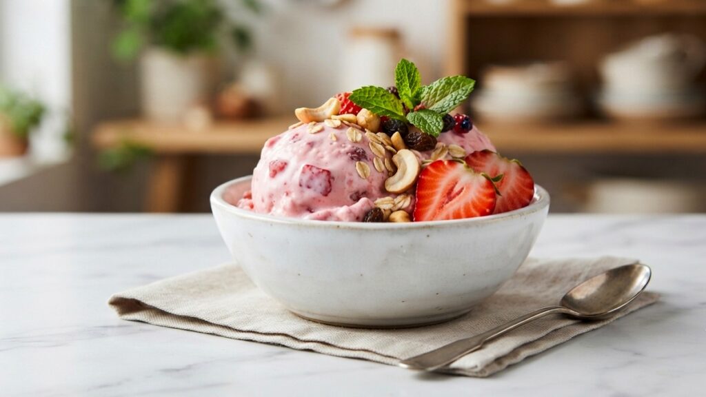 Strawberry Ice cream No Sugar Guilt free