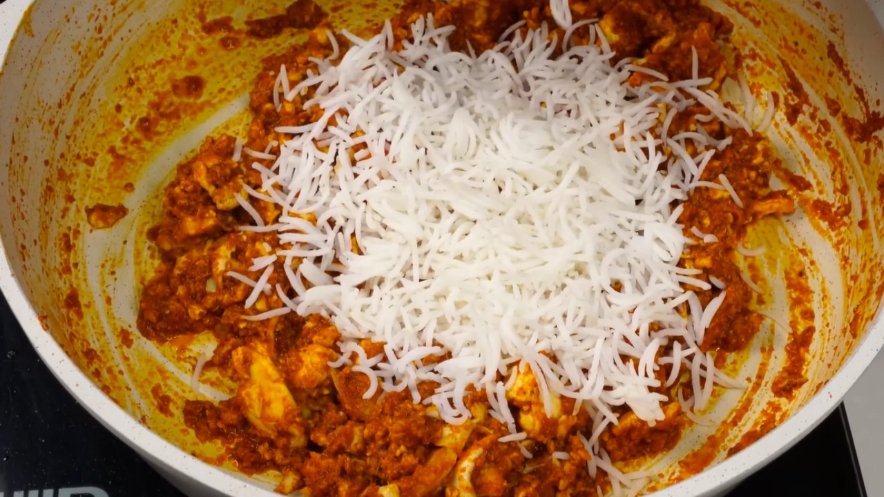 Egg Fried Rice Layer the basmati rice