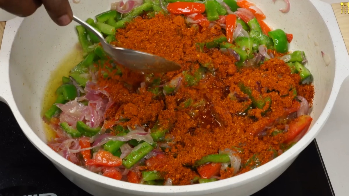 Capsicum rice - homemade masala