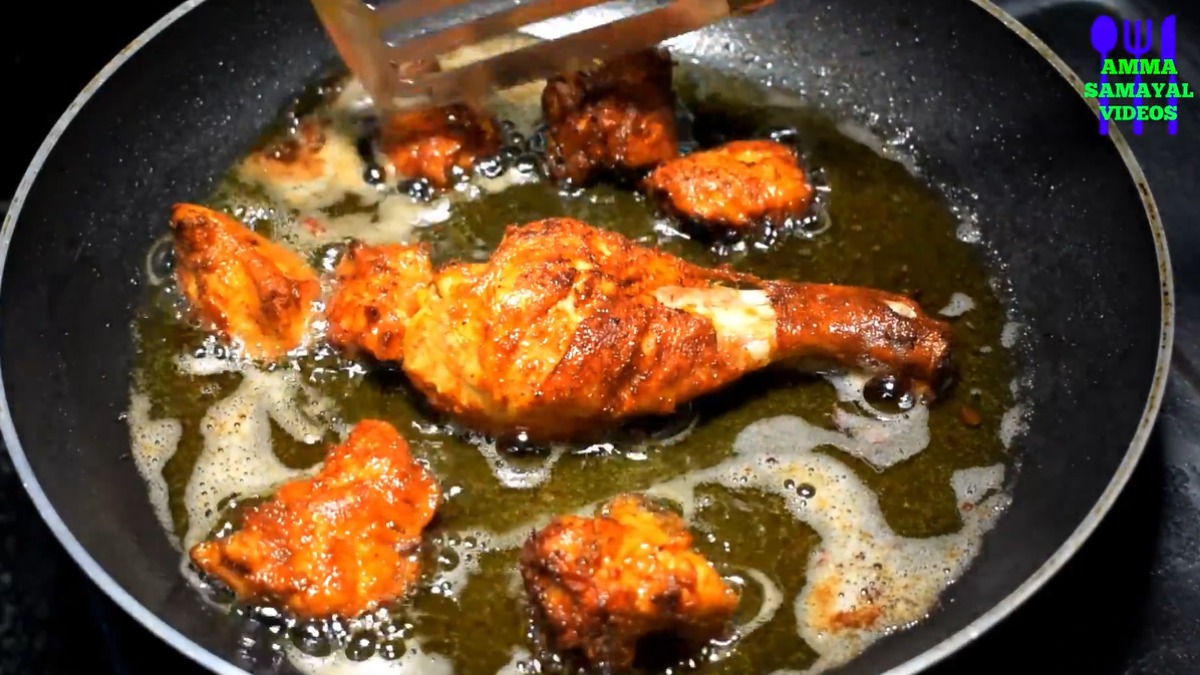 Fried Chicken - fry other side of the chicken