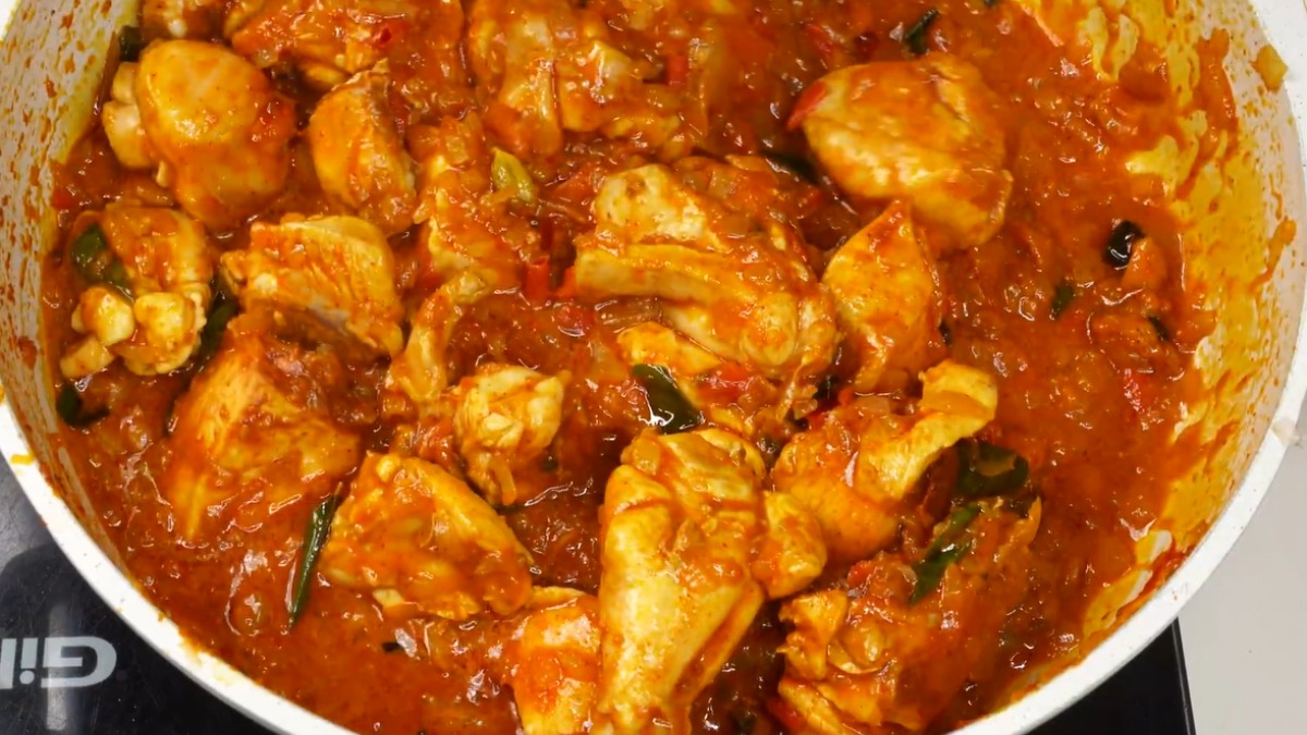 Add water for chicken curry