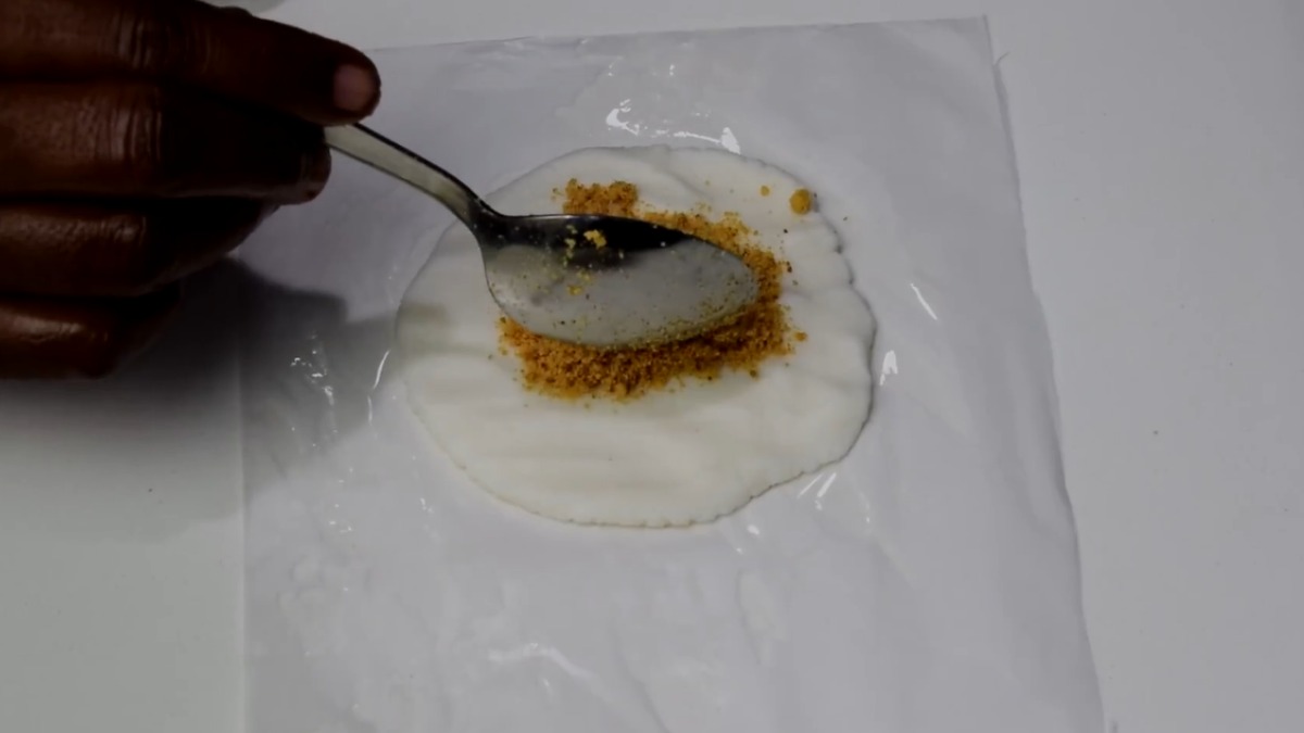 Place the poornam for modak