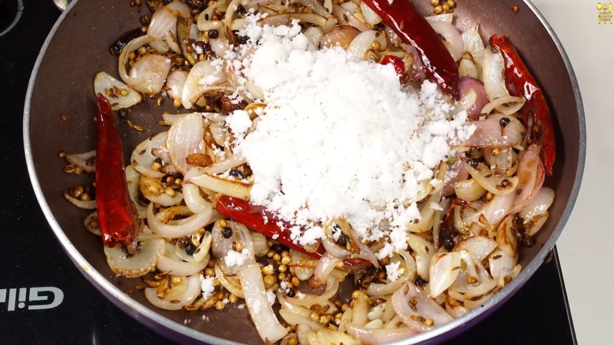 Mutton masala - Add poppy seeds and coconut